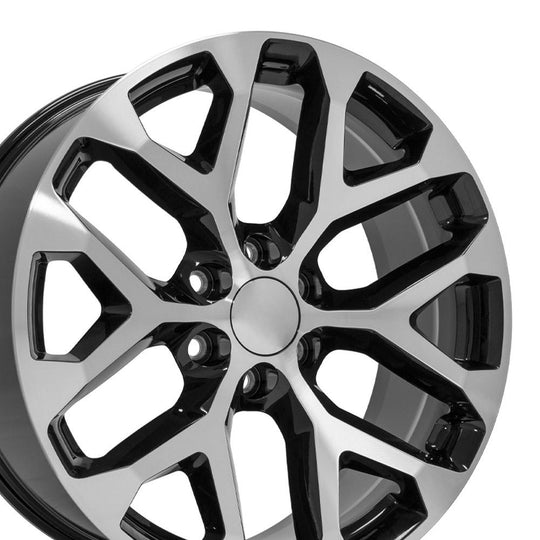 CV98B-22090-6550-24MB - OE Wheels Replica CV98B 22X9 6X139.7 ET24mm Black Machined - OE Wheels Wheels Canada