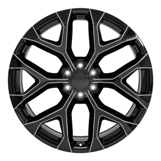 CV98B-24100-6550-24BM - OE Wheels Replica CV98B 24X10 6X139.7 ET24mm Black with Milled Edge - OE Wheels Wheels Canada