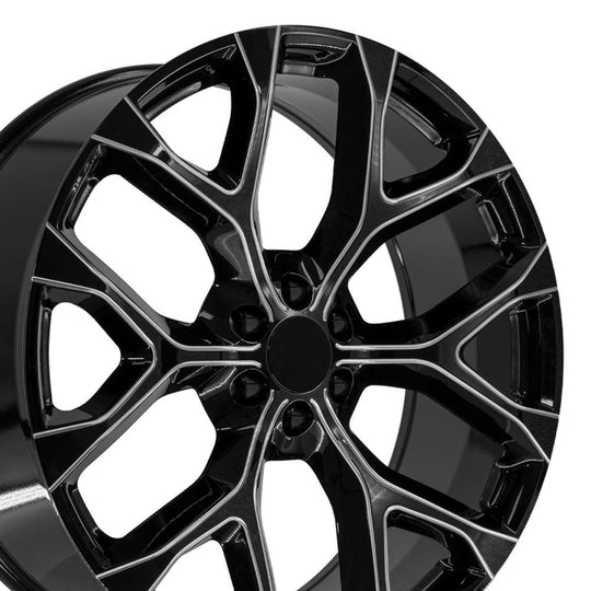 CV98B-26100-6550-24BM - OE Wheels Replica CV98B 26X10 6X139.7 ET24mm Gloss Black with Milled Edge - OE Wheels Wheels Canada