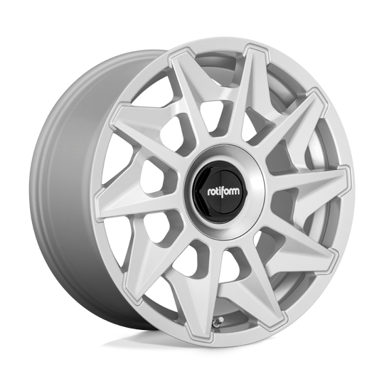 R1241985F3+35 - Rotiform R124 Cvt 19X8.5 5X112 / 5X100 35mm Gloss Silver - Rotiform Wheels Canada
