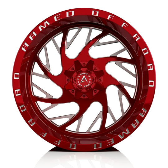A151-2010-29-166 - Armed OffRoad Carnage 20X10 5X139.7 ET -18mm Candy Red Milled - Armed OffRoad Wheels Canada