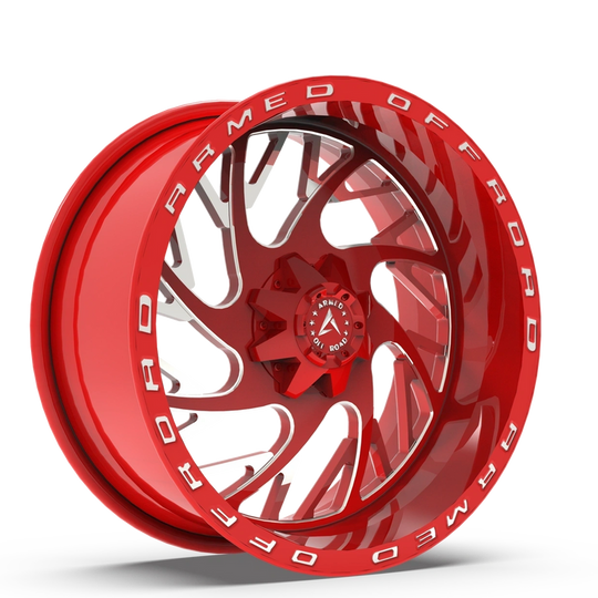 A151-2210-10-133 - Armed OffRoad Carnage LP36 22X10 Blank ET -24mm Candy Red Milled - Armed OffRoad Wheels Canada