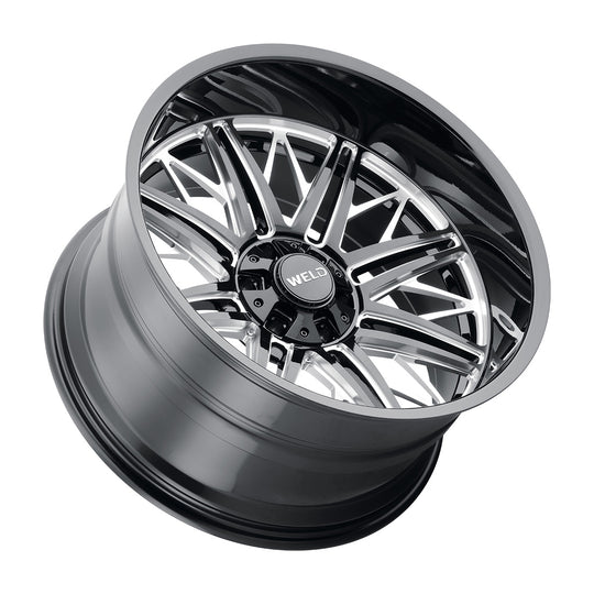 W14522018475 - WELD Off-Road Cascade 22X12 8X180 -44mm Gloss Black Milled - WELD Off-Road Wheels Canada