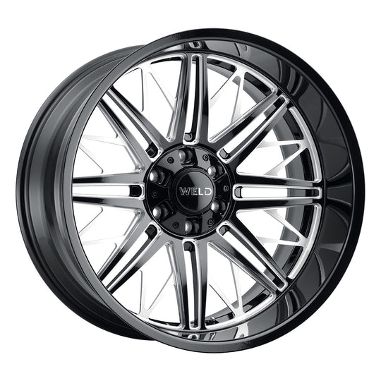 W14520017475 - WELD Off-Road Cascade 22X10 8X170 -18mm Gloss Black Milled - WELD Off-Road Wheels Canada