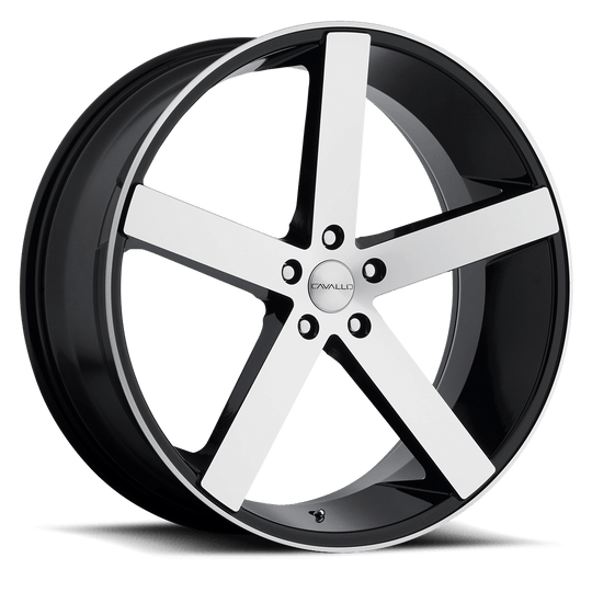 CLV-518801835GBM - Cavallo CLV-5 18X8 5X120 ET 35MM Gloss Black & Machined - Cavallo Wheels Canada