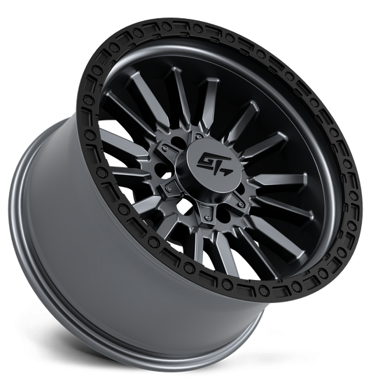 GT1120181012186 - GT Offroad Chamber 18X10 5X127 / 5X139.7 ET -18mm Black Ring With Matte Gunmetal Centre - GT Offroad Wheels Canada