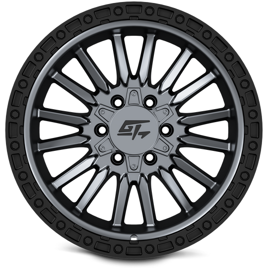 GT1120181012186 - GT Offroad Chamber 18X10 5X127 / 5X139.7 ET -18mm Black Ring With Matte Gunmetal Centre - GT Offroad Wheels Canada