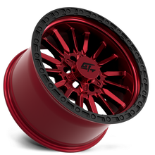 Charger l'image dans la galerie, GT11371812194411 - GT Offroad Chamber 18X12 8X165.1 / 8X180 ET -44mm Anodized Red Centre With Black Ring - GT Offroad Wheels Canada