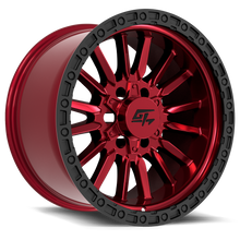 Charger l'image dans la galerie, GT1137171016189 - GT Offroad Chamber 17X10 6X135 / 6X139.7 ET -18mm Anodized Red Centre With Black Ring - GT Offroad Wheels Canada