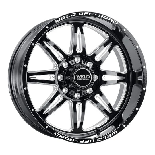 W13200018475 - Weld Off-Road Cheyenne 20X10 8X180 ET -18mm Gloss Black Milled - Weld Off-Road Wheels Canada