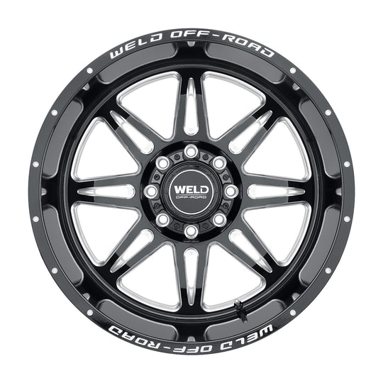 W13200026475 - WELD Off-Road Cheyenne 20X10 5X127 / 5X114.3 18mm Gloss Black Milled - WELD Off-Road Wheels Canada