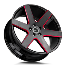 Charger l'image dans la galerie, S60200015GBMLR - Strada S60 Coda 22X9.5 BLANK 15mm Gloss Black Candy Red Milled - Strada Wheels Canada