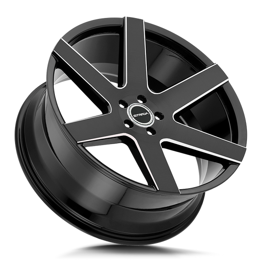 S60051435GBML - Strada S60 Coda 20X8.5 5x114.3 35mm Gloss Black Milled - Strada Wheels Canada