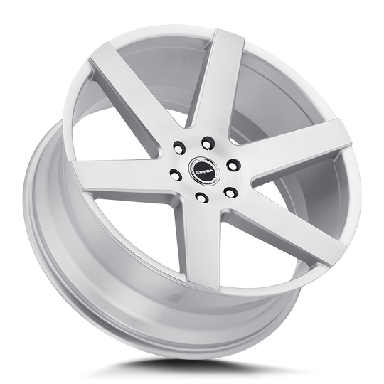 S60600015BFS - Strada S60 Coda 26X10 BLANK 15mm Brushed Face Silver - Strada Wheels Canada