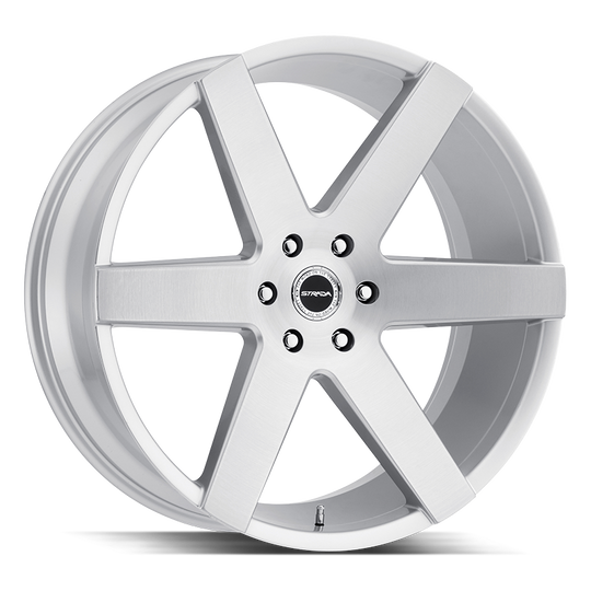 S60452025BFS - Strada S60 Coda 24X10 5x120 25mm Brushed Face Silver - Strada Wheels Canada