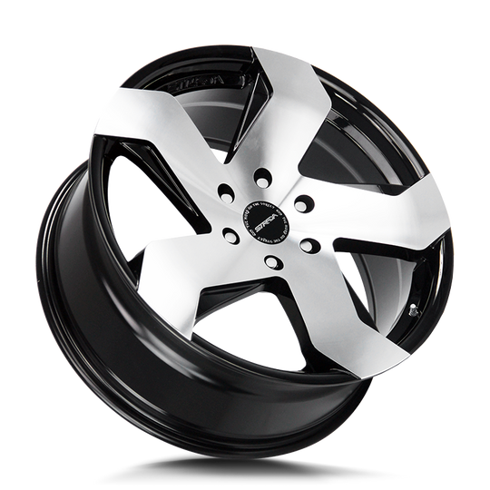 S65463924GBM - Strada S65 Coltello 24X10 6x139.7 24mm Gloss Black Machined - Strada Wheels Canada