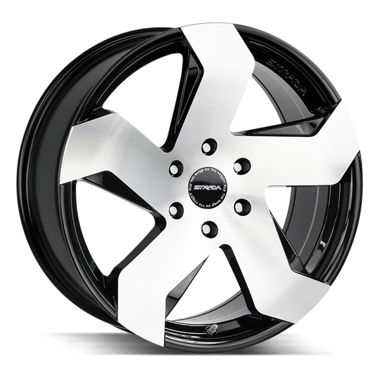 S65463924GBM - Strada S65 Coltello 24X10 6x139.7 24mm Gloss Black Machined - Strada Wheels Canada