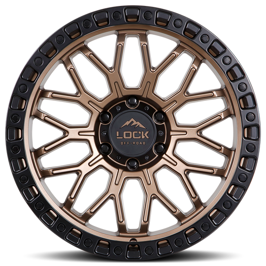 COMBAT-7957MRMBR - Lock Offroad Combat 17X9 5X127 ET 1mm Matte Desert Bronze With Black Ring - Lock Offroad Wheels Canada