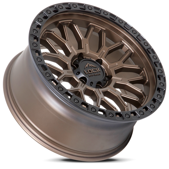 COMBAT-2957MRMBR - Lock Offroad Combat 20X9 5X127 ET 0mm Matte Desert Bronze With Black Ring - Lock Offroad Wheels Canada