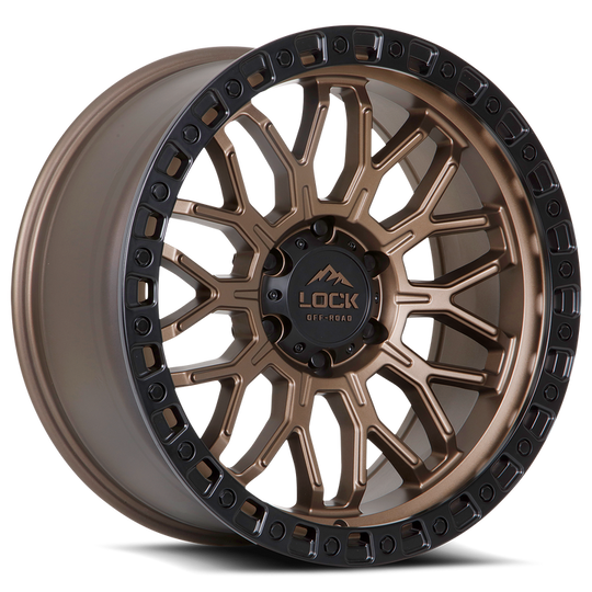 COMBAT-7957MRMBR - Lock Offroad Combat 17X9 5X127 ET 1mm Matte Desert Bronze With Black Ring - Lock Offroad Wheels Canada