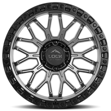 Charger l'image dans la galerie, COMBAT-7963MGMBRR - Lock Off-Road Combat 17X9 6X135 ET 1mm Matte Grey with Matte Black Ring - Lock Off-Road Wheels Canada