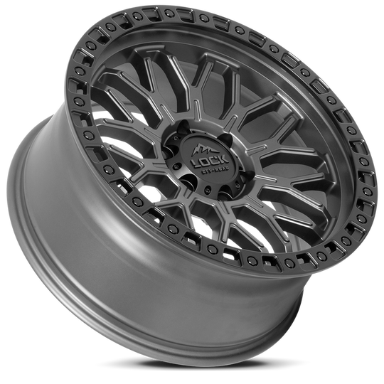 COMBAT-7963MGMBRR - Lock Off-Road Combat 17X9 6X135 ET 1mm Matte Grey with Matte Black Ring - Lock Off-Road Wheels Canada