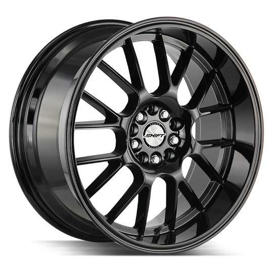 H28850030GB - Shift H28 Crank 18X8.5 5X100 / 5X114.3 30mm Gloss Black - Shift H28 Wheels Canada