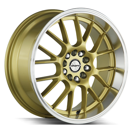 H28750030GP - Shift H28 Crank 17X7.5 5X114.3 / 5X100 30mm Gold Polished Lip - Shift H28 Wheels Canada