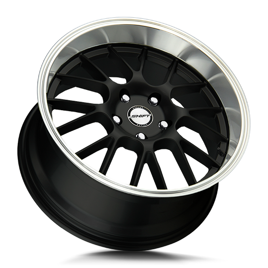 H28740030BP - Shift H28 Crank 17X7.5 4X114.3 / 4X100 30mm Polished - Shift H28 Wheels Canada