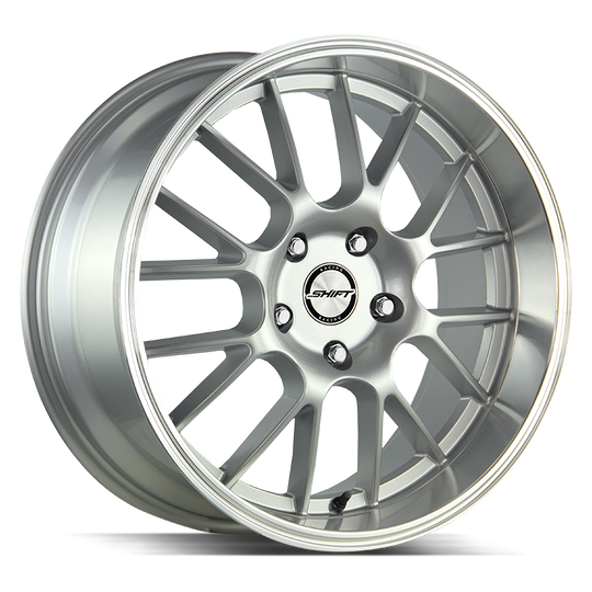 H28740030SP - Shift H28 Crank 17X7.5 4X114.3 / 4X100 30mm Silver - Shift H28 Wheels Canada