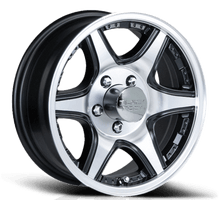 Charger l'image dans la galerie, 922MB566035 - Carlstar Crosstrax 15X6 6X139.7 ET 0mm Aluminum with Black Accents - Carlstar Wheels Canada