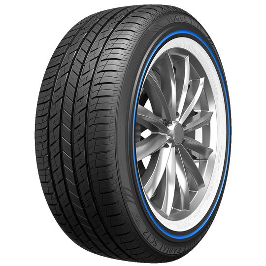 03313241 305/35R24XL Vogue Custom Built Radial SCT2 White/Blue Stripe 112H Vogue Tires Canada