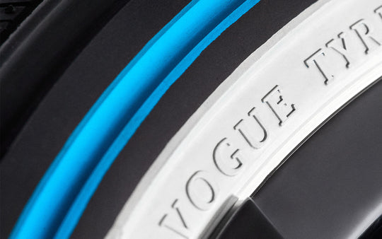 03313221 285/45R22XL Vogue Custom Built Radial SCT2 White/Blue Stripe 114H Vogue Tires Canada