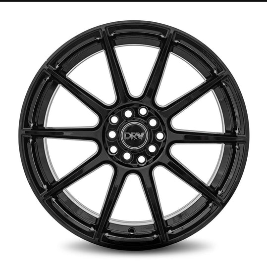 D10-177010H1084073BLK - DRW D10 17X7 5X108 / 5X114.3 40mm Gloss Black - DRW Wheels Canada