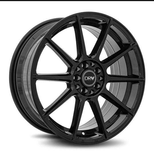 D10-177010H4073BLK - DRW D10 17X7 5X100 / 5X114.3 40mm Gloss Black - DRW Wheels Canada