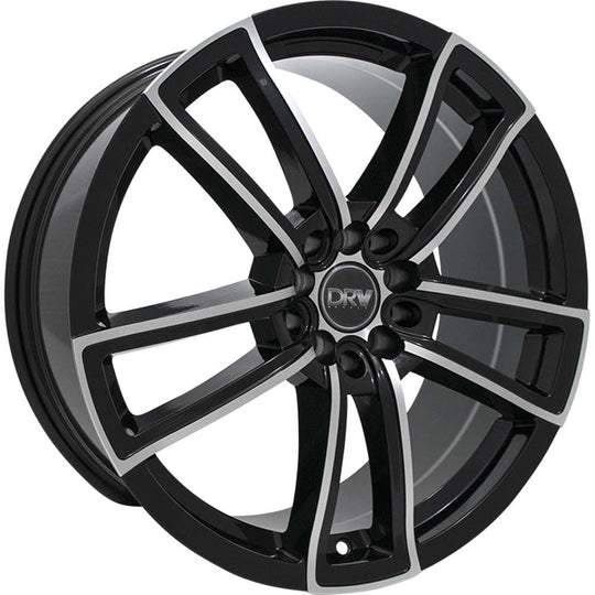 D12-18808H4073BMF - DRW D12 18X8 4X114.3 / 4X100 40mm Gloss Black Machine Face - DRW Wheels Canada