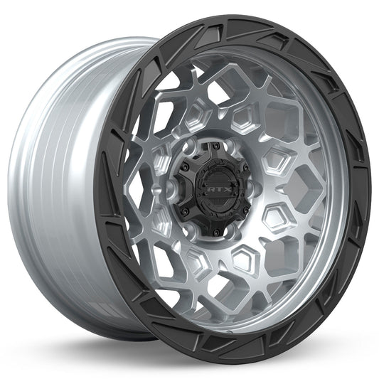 083470 - RTX Offroad Spade 20X9 6X139.7 ET 15mm Hyper Silver Black Lip -  RTX Wheels Canada