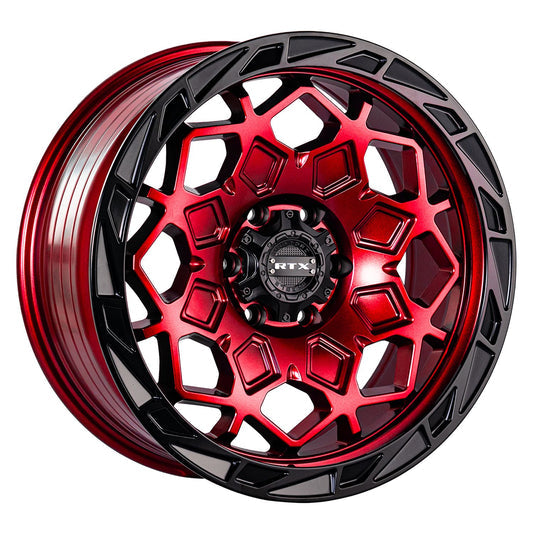 083559 - RTX Offroad Spade 17X9 5X127 ET -15mm Candy Red Black Lip -  RTX Wheels Canada