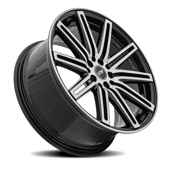 D13-177010H4073BMF - DRW D13 17X7 5X100 / 5X114.3 40mm Gloss Black Machine Face - DRW Wheels Canada