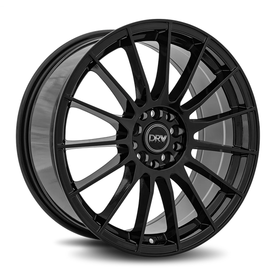 D15-177010H4073BLK - DRW D15 17X7 5X100 / 5X114.3 40mm Gloss Black - DRW Wheels Canada