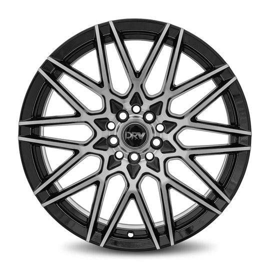 D17-177010H1084073BMF - DRW D17 17X7 5X108 / 5X114.3 40mm Gloss Black Machine Face - DRW Wheels Canada