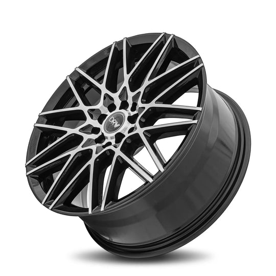 D17-177010H4073BMF - DRW D17 17X7 5X100 / 5X114.3 40mm Gloss Black Machine Face - DRW Wheels Canada