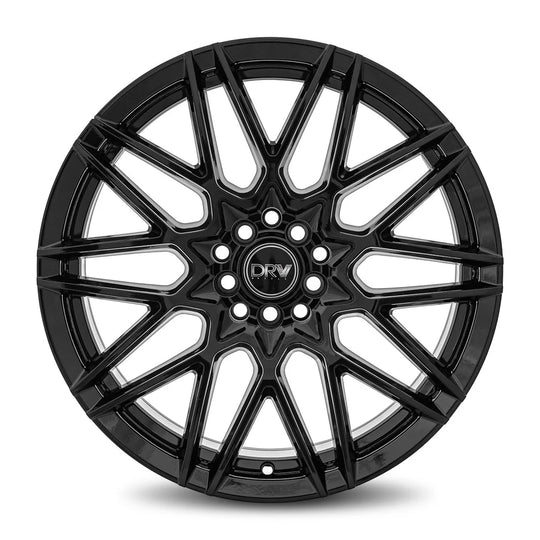 D17-177010H1084073BLK - DRW D17 17X7 5X108 / 5X114.3 40mm Gloss Black - DRW Wheels Canada