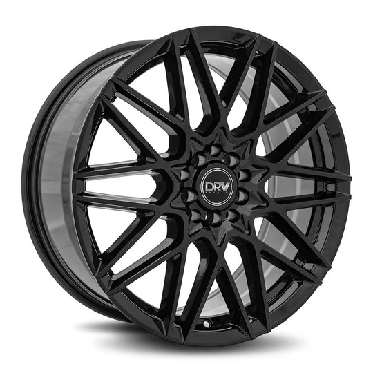 D17-177010H1084073BLK - DRW D17 17X7 5X108 / 5X114.3 40mm Gloss Black - DRW Wheels Canada