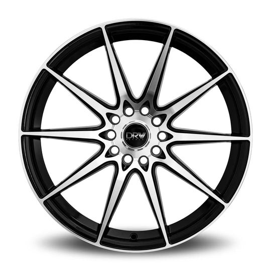 D19-177510H10838BMF - DRW D19 17X7.5 5X108 38mm Black Machined Face - DRW Wheels Canada