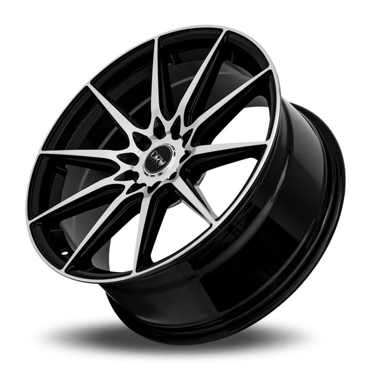 D19-177510H10838BMF - DRW D19 17X7.5 5X108 38mm Black Machined Face - DRW Wheels Canada