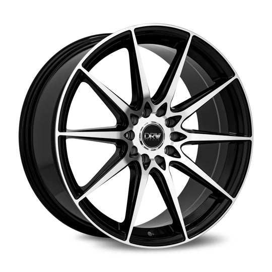 D19-177510H10838BMF - DRW D19 17X7.5 5X108 38mm Black Machined Face - DRW Wheels Canada