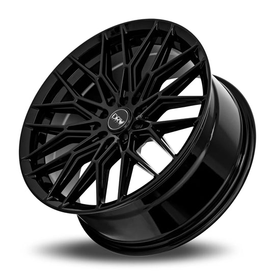 D21-17758H3873BLK - DRW D21 17X7.5 4X100 / 4X114.3 38mm Gloss Black - DRW Wheels Canada