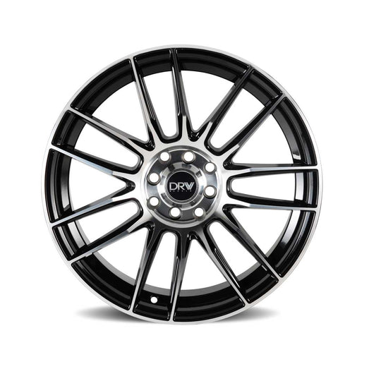 D22-188010H1083873BMF - DRW D22 18X8 5X108 / 5X114.3 38mm Black Machined Face - DRW Wheels Canada