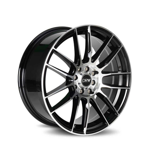 D22-177510H10873BMF - DRW D22 17X7.5 5X108 / 5X114.3 38mm Black Machined Face - DRW Wheels Canada